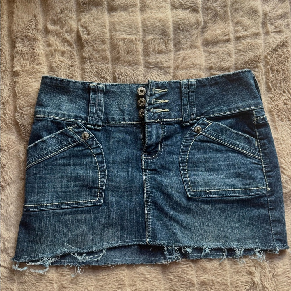 Y2K Low-Rise Denim Mini Skirt